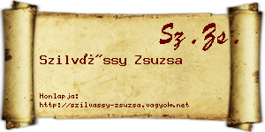 Szilvássy Zsuzsa névjegykártya